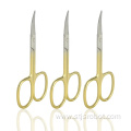 Wholesale Beauty Personal Makeup Scissors Small Gold Stainless Steel Trimming Scissors